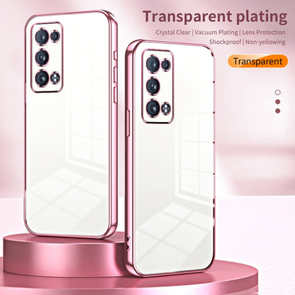 For OPPO Reno6 Pro+ Transparent Plating Fine Hole Phone Case(Transparent) - OPPO Cases by PMC Jewellery | Online Shopping South Africa | PMC Jewellery | Buy Now Pay Later Mobicred