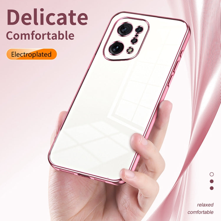 For OPPO Find X5 Transparent Plating Fine Hole Phone Case(Purple) - OPPO Cases by PMC Jewellery | Online Shopping South Africa | PMC Jewellery | Buy Now Pay Later Mobicred