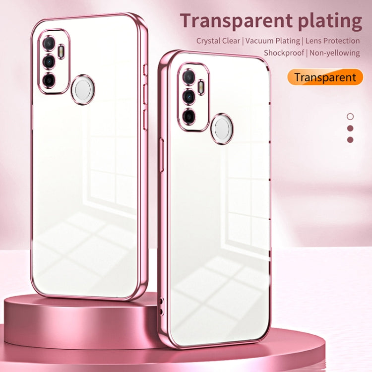 For OPPO A53 2020 / A32 / A11s  Transparent Plating Fine Hole Phone Case(Purple) - OPPO Cases by PMC Jewellery | Online Shopping South Africa | PMC Jewellery | Buy Now Pay Later Mobicred