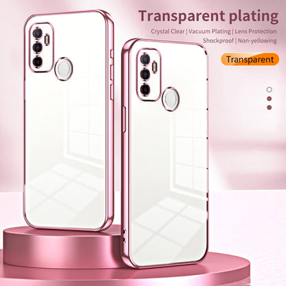 For OPPO A53 2020 / A32 / A11s  Transparent Plating Fine Hole Phone Case(Gold) - OPPO Cases by PMC Jewellery | Online Shopping South Africa | PMC Jewellery | Buy Now Pay Later Mobicred