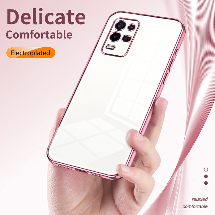 For OPPO K9x Transparent Plating Fine Hole Phone Case(Gold) - OPPO Cases by PMC Jewellery | Online Shopping South Africa | PMC Jewellery | Buy Now Pay Later Mobicred