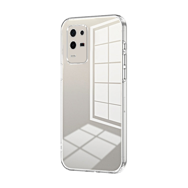 For OPPO K9x Transparent Plating Fine Hole Phone Case(Transparent) - OPPO Cases by PMC Jewellery | Online Shopping South Africa | PMC Jewellery | Buy Now Pay Later Mobicred