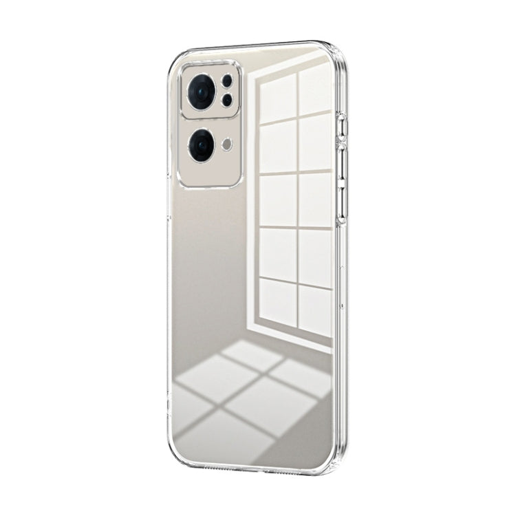 For OPPO Reno7 Pro Transparent Plating Fine Hole Phone Case(Transparent) - OPPO Cases by PMC Jewellery | Online Shopping South Africa | PMC Jewellery | Buy Now Pay Later Mobicred