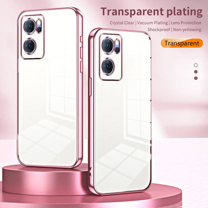 For OPPO Reno7 5G Transparent Plating Fine Hole Phone Case(Transparent) - OPPO Cases by PMC Jewellery | Online Shopping South Africa | PMC Jewellery | Buy Now Pay Later Mobicred