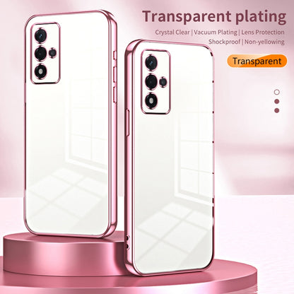 For OPPO A93s 5G Transparent Plating Fine Hole Phone Case(Gold) - OPPO Cases by PMC Jewellery | Online Shopping South Africa | PMC Jewellery | Buy Now Pay Later Mobicred