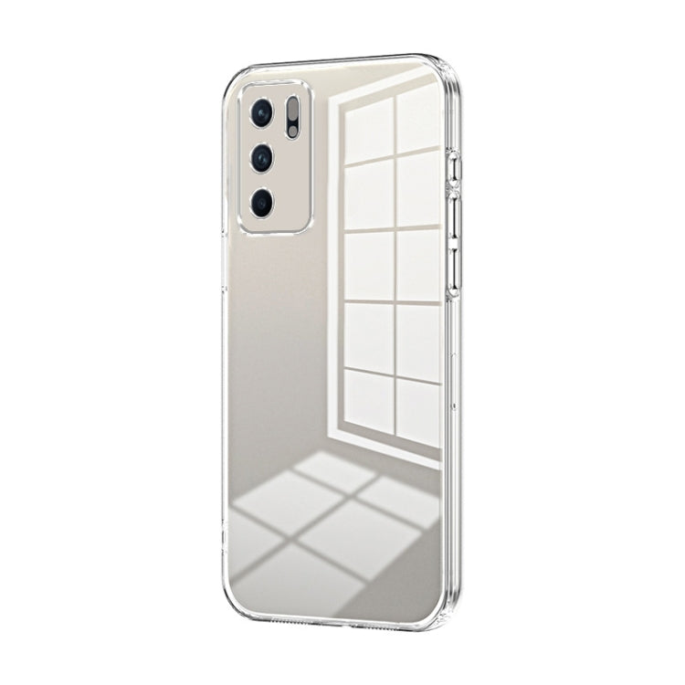 For OPPO Reno6 Indian / Malay Transparent Plating Fine Hole Phone Case(Transparent) - OPPO Cases by PMC Jewellery | Online Shopping South Africa | PMC Jewellery | Buy Now Pay Later Mobicred