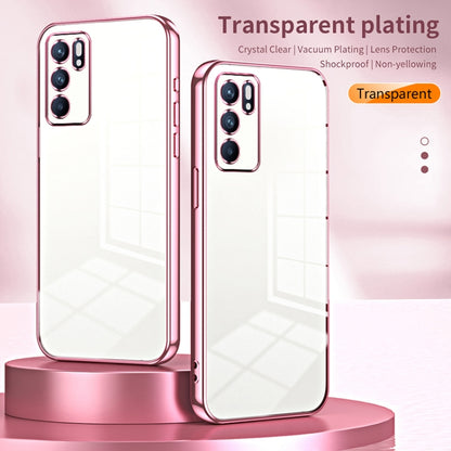 For OPPO Reno6 Indian / Malay Transparent Plating Fine Hole Phone Case(Green) - OPPO Cases by PMC Jewellery | Online Shopping South Africa | PMC Jewellery | Buy Now Pay Later Mobicred