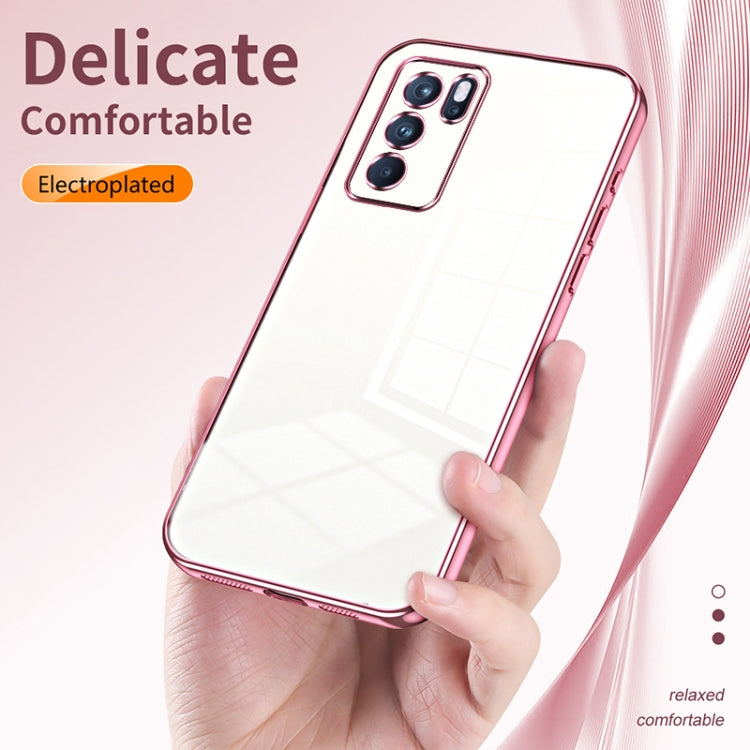 For OPPO Reno6 Pro Indian  Transparent Plating Fine Hole Phone Case(Purple) - OPPO Cases by PMC Jewellery | Online Shopping South Africa | PMC Jewellery | Buy Now Pay Later Mobicred