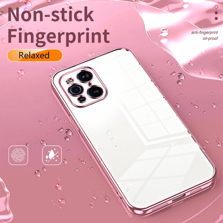 For OPPO Find X3 / Find X3 Pro Transparent Plating Fine Hole Phone Case(Gold) - OPPO Cases by PMC Jewellery | Online Shopping South Africa | PMC Jewellery | Buy Now Pay Later Mobicred