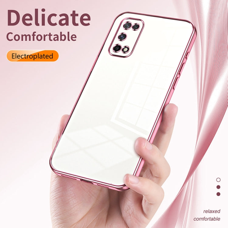 For OPPO K7x / Realme V5 5G Transparent Plating Fine Hole Phone Case(Purple) - OPPO Cases by PMC Jewellery | Online Shopping South Africa | PMC Jewellery | Buy Now Pay Later Mobicred