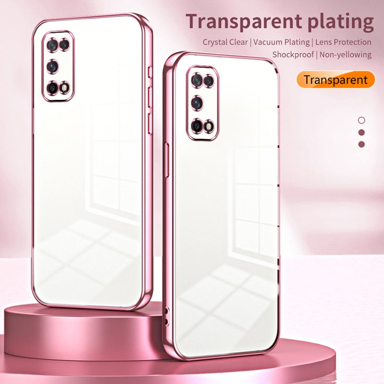 For OPPO K7x / Realme V5 5G Transparent Plating Fine Hole Phone Case(Gold) - OPPO Cases by PMC Jewellery | Online Shopping South Africa | PMC Jewellery | Buy Now Pay Later Mobicred