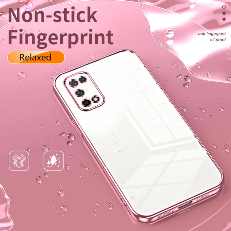 For OPPO K7x / Realme V5 5G Transparent Plating Fine Hole Phone Case(Gold) - OPPO Cases by PMC Jewellery | Online Shopping South Africa | PMC Jewellery | Buy Now Pay Later Mobicred