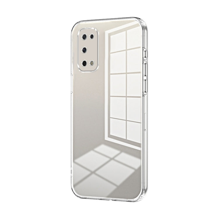 For OPPO K7x / Realme V5 5G Transparent Plating Fine Hole Phone Case(Transparent) - OPPO Cases by PMC Jewellery | Online Shopping South Africa | PMC Jewellery | Buy Now Pay Later Mobicred