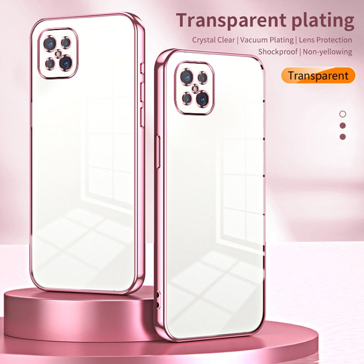 For OPPO A92s / Reno4 Z 5G Transparent Plating Fine Hole Phone Case(Purple) - OPPO Cases by PMC Jewellery | Online Shopping South Africa | PMC Jewellery | Buy Now Pay Later Mobicred