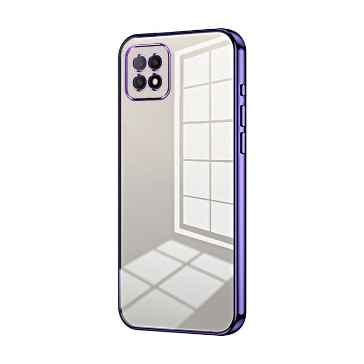 For OPPO A72 5G / A73 5G Transparent Plating Fine Hole Phone Case(Purple) - OPPO Cases by PMC Jewellery | Online Shopping South Africa | PMC Jewellery | Buy Now Pay Later Mobicred