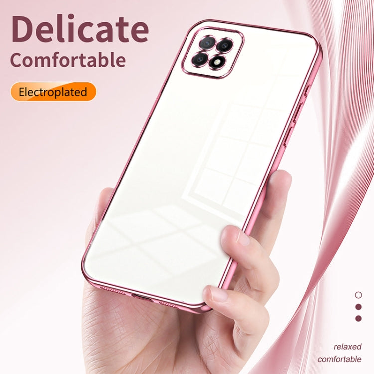 For OPPO A72 5G / A73 5G Transparent Plating Fine Hole Phone Case(Transparent) - OPPO Cases by PMC Jewellery | Online Shopping South Africa | PMC Jewellery | Buy Now Pay Later Mobicred