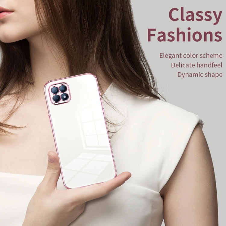 For OPPO Reno4 SE Transparent Plating Fine Hole Phone Case(Purple) - OPPO Cases by PMC Jewellery | Online Shopping South Africa | PMC Jewellery | Buy Now Pay Later Mobicred