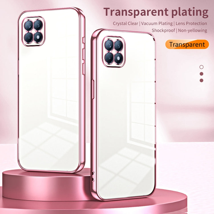 For OPPO Reno4 SE Transparent Plating Fine Hole Phone Case(Gold) - OPPO Cases by PMC Jewellery | Online Shopping South Africa | PMC Jewellery | Buy Now Pay Later Mobicred