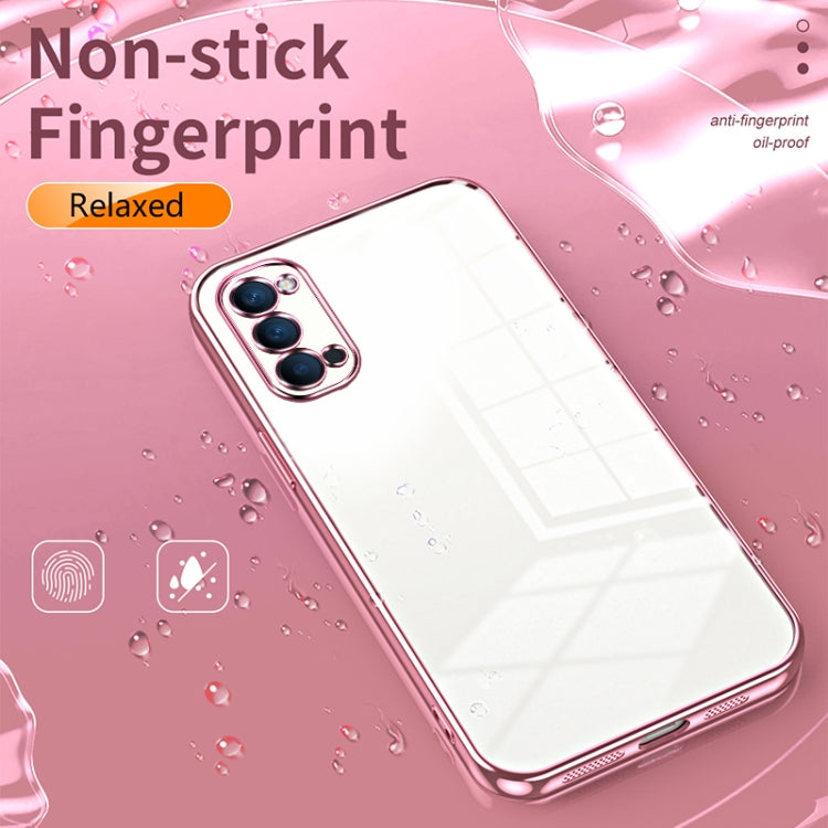 For OPPO Reno4 Transparent Plating Fine Hole Phone Case(Green) - OPPO Cases by PMC Jewellery | Online Shopping South Africa | PMC Jewellery | Buy Now Pay Later Mobicred