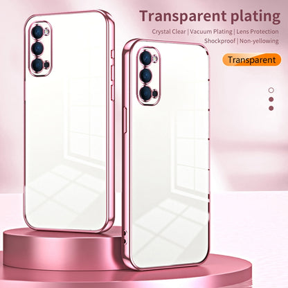 For OPPO Reno4 Transparent Plating Fine Hole Phone Case(Silver) - OPPO Cases by PMC Jewellery | Online Shopping South Africa | PMC Jewellery | Buy Now Pay Later Mobicred