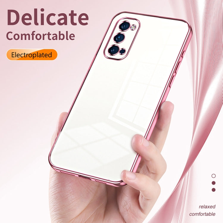 For OPPO Reno4 Pro Transparent Plating Fine Hole Phone Case(Purple) - OPPO Cases by PMC Jewellery | Online Shopping South Africa | PMC Jewellery | Buy Now Pay Later Mobicred