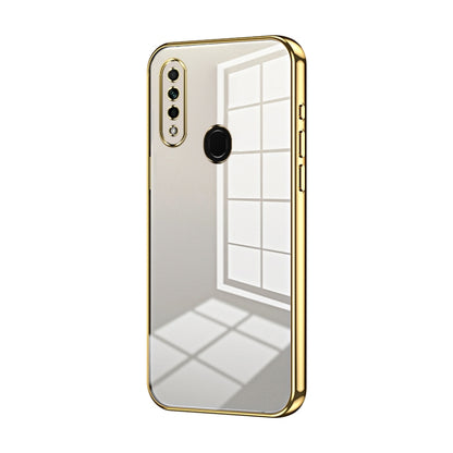 For OPPO A8 / A31 2020 Transparent Plating Fine Hole Phone Case(Gold) - OPPO Cases by PMC Jewellery | Online Shopping South Africa | PMC Jewellery | Buy Now Pay Later Mobicred