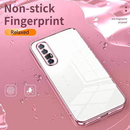 For OPPO Reno3 Pro Transparent Plating Fine Hole Phone Case(Pink) - OPPO Cases by PMC Jewellery | Online Shopping South Africa | PMC Jewellery | Buy Now Pay Later Mobicred