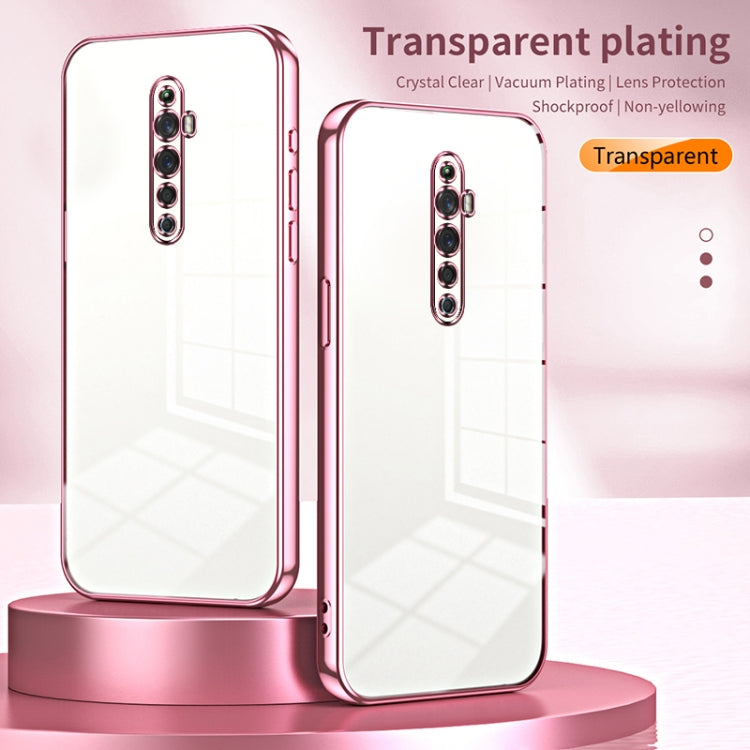 For OPPO Reno2 Z / Reno2 F Transparent Plating Fine Hole Phone Case(Gold) - OPPO Cases by PMC Jewellery | Online Shopping South Africa | PMC Jewellery | Buy Now Pay Later Mobicred