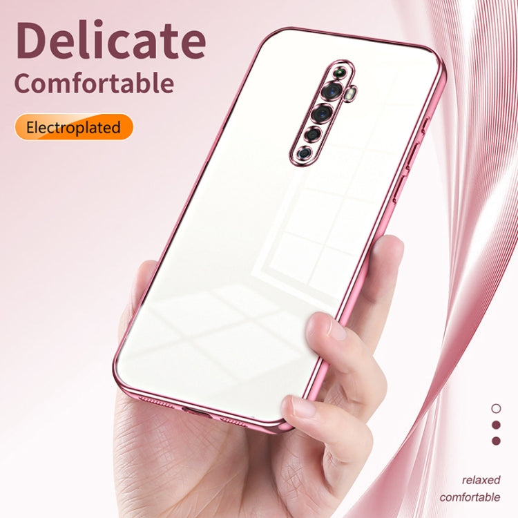 For OPPO Reno2 Z / Reno2 F Transparent Plating Fine Hole Phone Case(Black) - OPPO Cases by PMC Jewellery | Online Shopping South Africa | PMC Jewellery | Buy Now Pay Later Mobicred