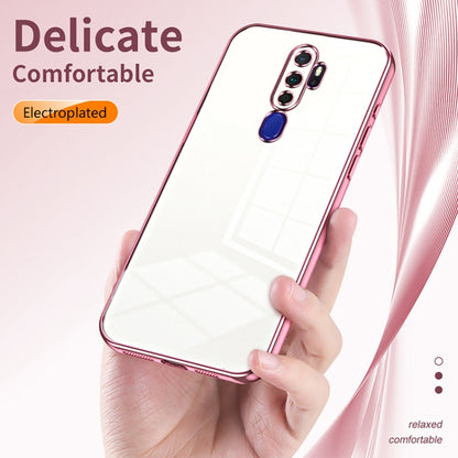 For OPPO A11x / A9 2020 Transparent Plating Fine Hole Phone Case(Blue) - OPPO Cases by PMC Jewellery | Online Shopping South Africa | PMC Jewellery | Buy Now Pay Later Mobicred