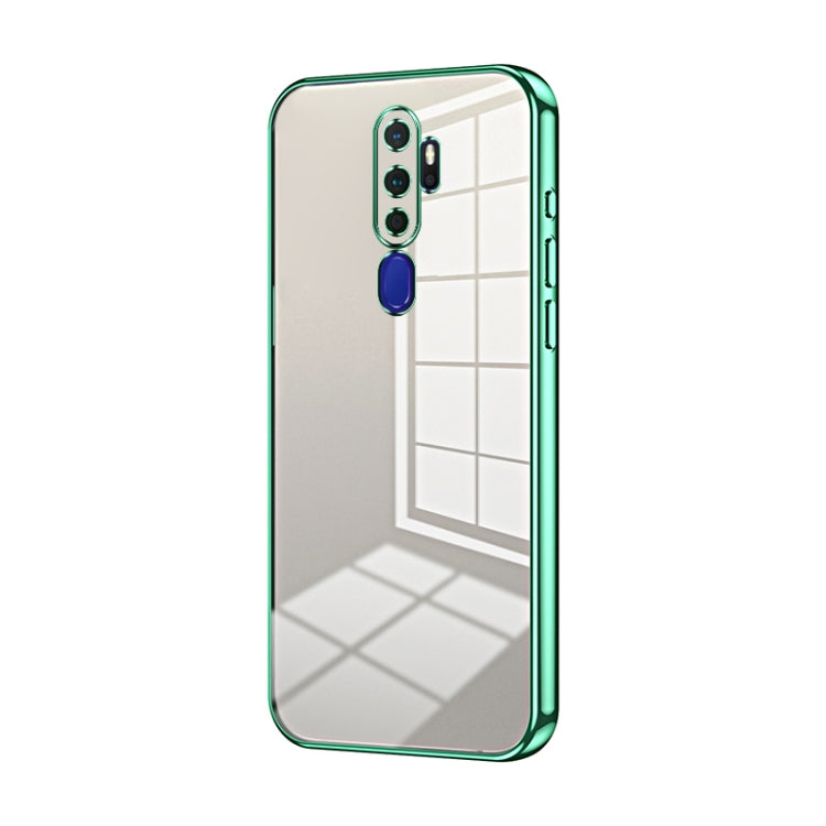 For OPPO A11x / A9 2020 Transparent Plating Fine Hole Phone Case(Green) - OPPO Cases by PMC Jewellery | Online Shopping South Africa | PMC Jewellery | Buy Now Pay Later Mobicred