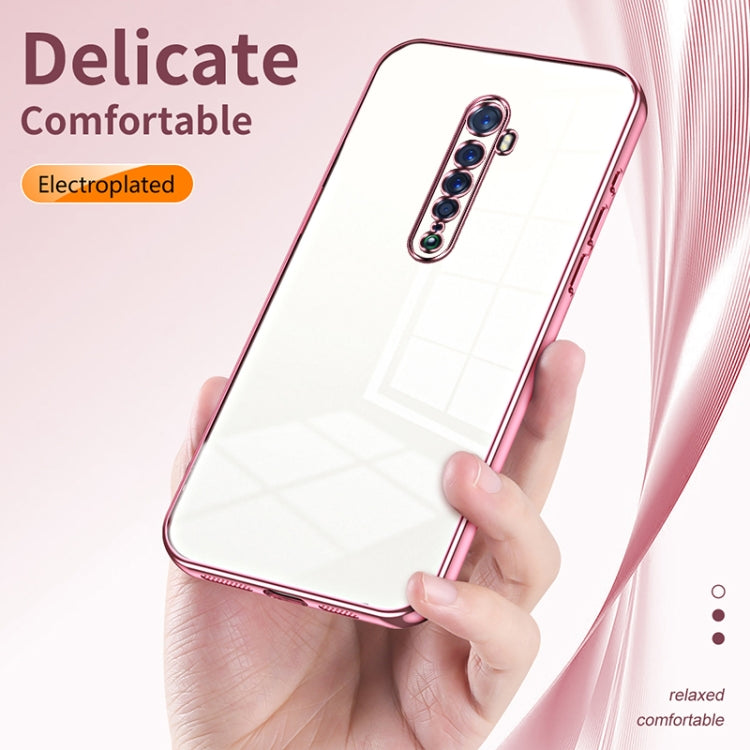 For OPPO Reno2 Transparent Plating Fine Hole Phone Case(Pink) - OPPO Cases by PMC Jewellery | Online Shopping South Africa | PMC Jewellery | Buy Now Pay Later Mobicred