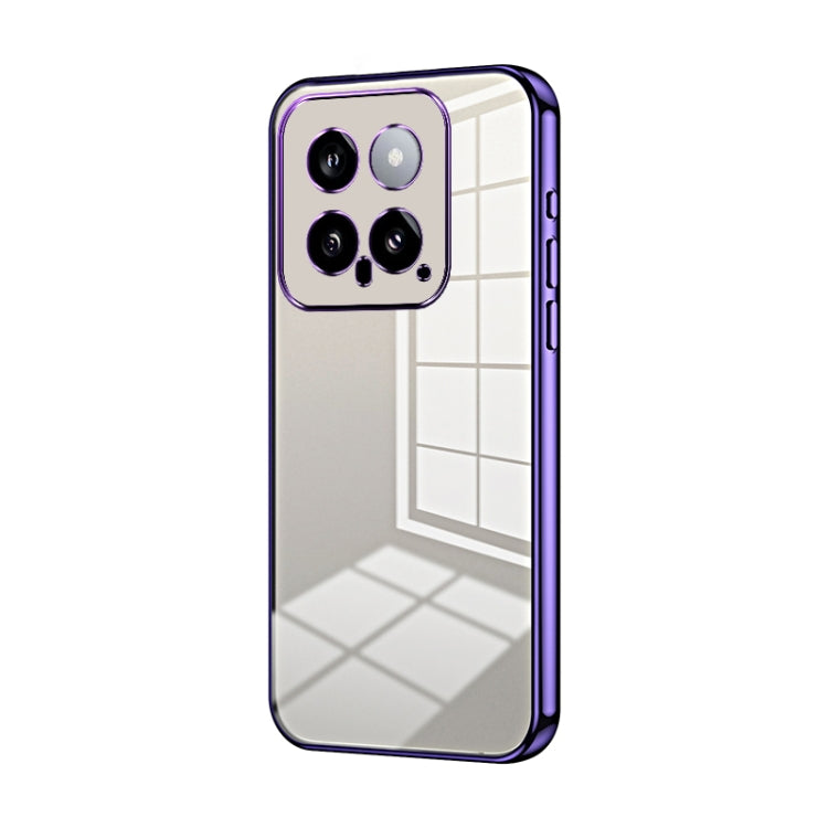 For Xiaomi 14 Transparent Plating Fine Hole Phone Case(Purple) - 14 Cases by PMC Jewellery | Online Shopping South Africa | PMC Jewellery | Buy Now Pay Later Mobicred