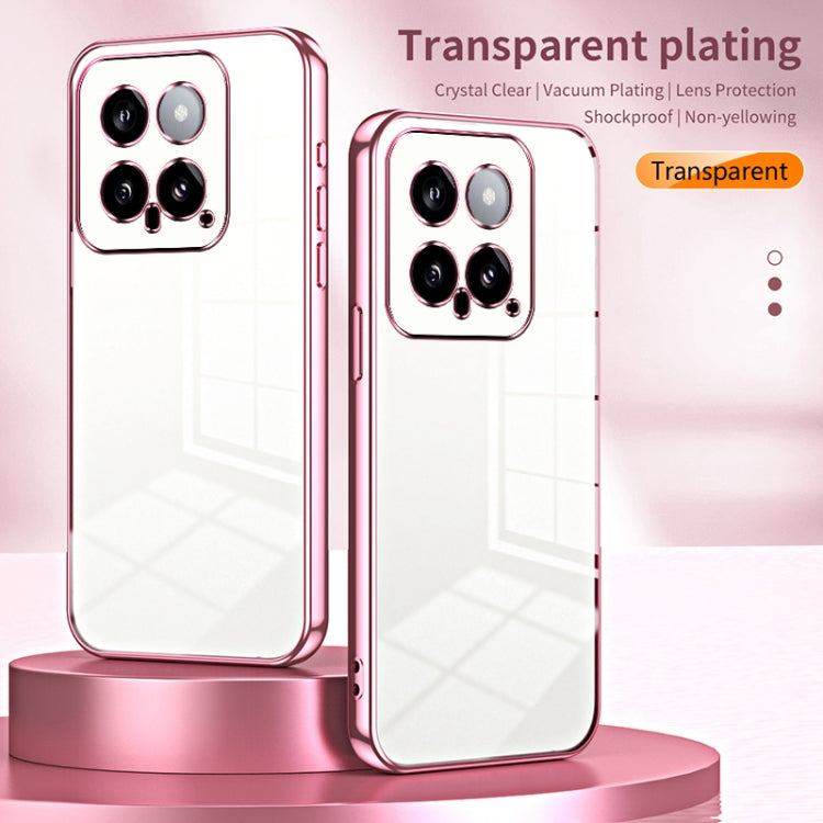 For Xiaomi 14 Transparent Plating Fine Hole Phone Case(Silver) - 14 Cases by PMC Jewellery | Online Shopping South Africa | PMC Jewellery