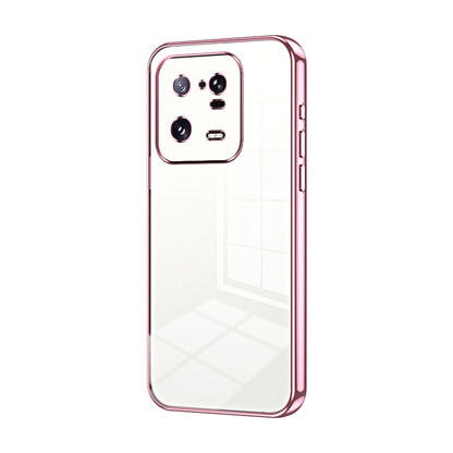 For Xiaomi 13 Pro Transparent Plating Fine Hole Phone Case(Pink) - 13 Pro Cases by PMC Jewellery | Online Shopping South Africa | PMC Jewellery | Buy Now Pay Later Mobicred