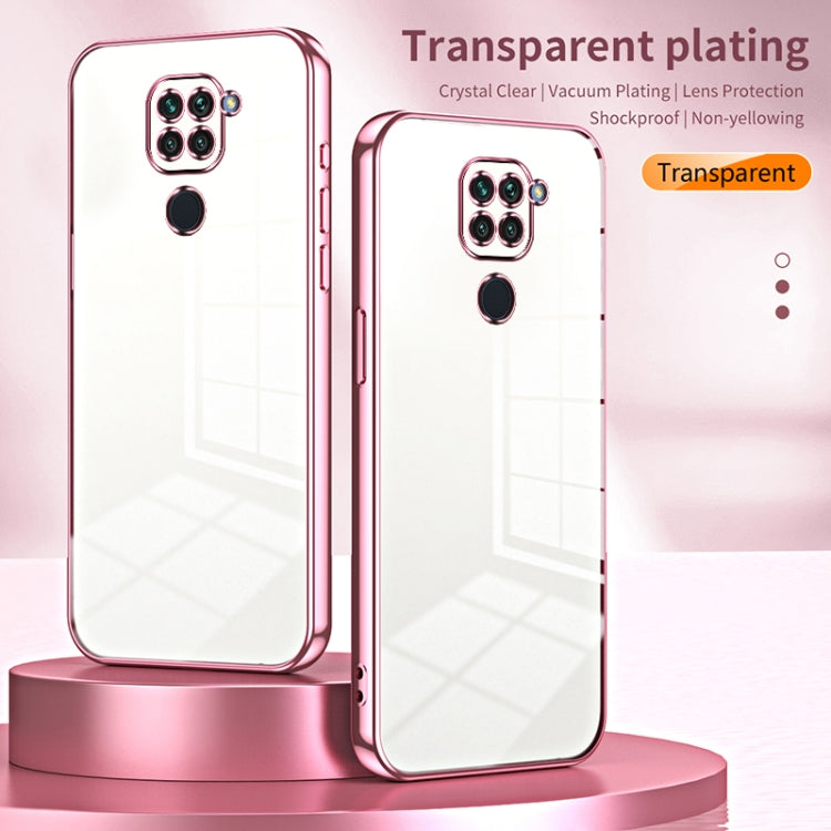 For Xiaomi Redmi Note 9 / 10X 4G Transparent Plating Fine Hole Phone Case(Pink) - Xiaomi Cases by PMC Jewellery | Online Shopping South Africa | PMC Jewellery | Buy Now Pay Later Mobicred