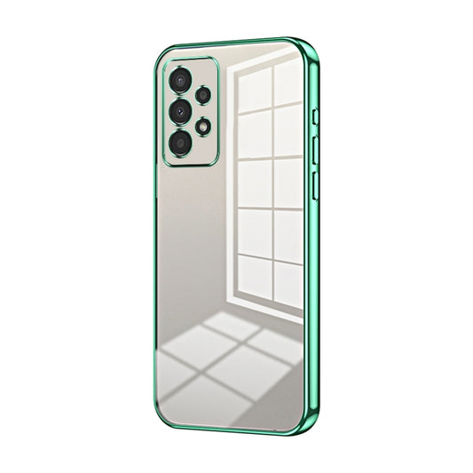 For Samsung Galaxy A13 4G Transparent Plating Fine Hole Phone Case(Green) - Galaxy Phone Cases by PMC Jewellery | Online Shopping South Africa | PMC Jewellery