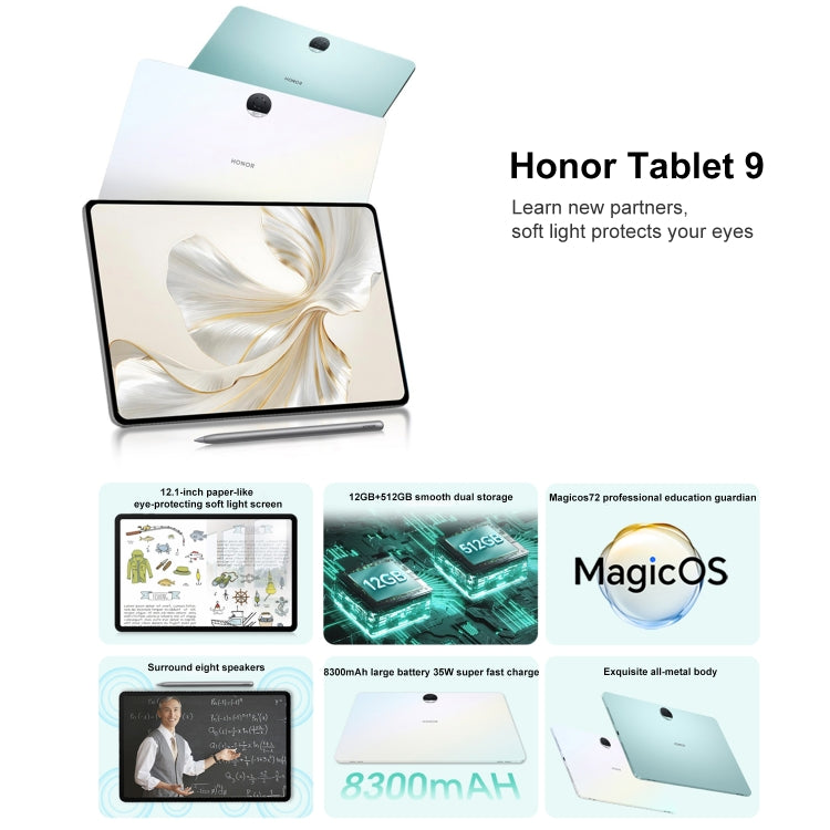 Honor Tablet 9 12.1 inch WiFi, Standard 12GB+256GB, MagicOS 7.2 Snapdragon 6 Gen1 Octa Core 2.2GHz, Not Support Google Play(Blue) - Huawei by Huawei | Online Shopping South Africa | PMC Jewellery