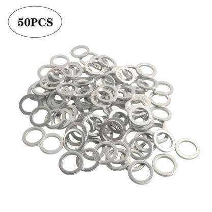 50pcs / Pack For Hyundai / Kia Car Oil Drain Screw Washer 21513-23001(Silver) - Nuts & Bolts by PMC Jewellery | Online Shopping South Africa | PMC Jewellery