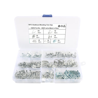 70pcs / Set Instrument Panel Fixing Clip(Silver) - Booster Cable & Clip by PMC Jewellery | Online Shopping South Africa | PMC Jewellery