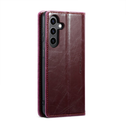 For Samsung Galaxy S24+ 5G CaseMe 003 Crazy Horse Texture Flip Leather Phone Case(Mulberry Red) - Galaxy S24+ 5G Cases by CaseMe | Online Shopping South Africa | PMC Jewellery | Buy Now Pay Later Mobicred