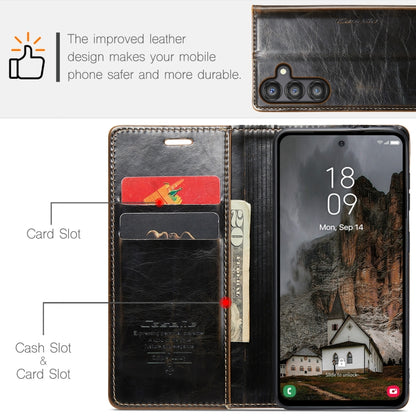 For Samsung Galaxy A55 5G CaseMe 003 Crazy Horse Texture Flip Leather Phone Case(Coffee) - Galaxy Phone Cases by CaseMe | Online Shopping South Africa | PMC Jewellery | Buy Now Pay Later Mobicred