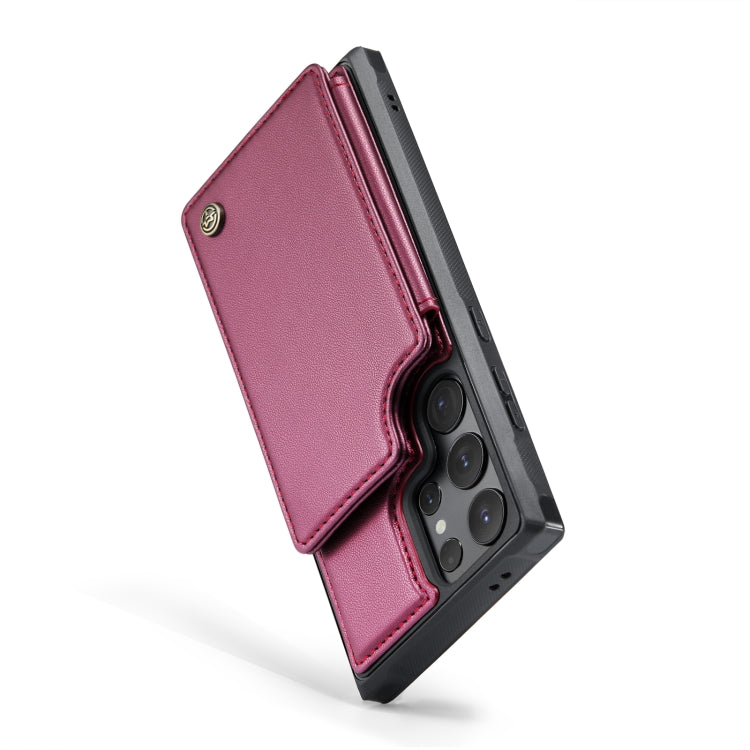 For Samsung Galaxy S24 Ultra 5G CaseMe C22 PC+TPU Business Style RFID Anti-theft Leather Phone Case(Wine Red) - Galaxy S24 Ultra 5G Cases by CaseMe | Online Shopping South Africa | PMC Jewellery | Buy Now Pay Later Mobicred