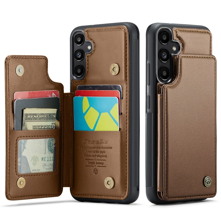 For Samsung Galaxy A35 5G CaseMe C22 PC+TPU Business Style RFID Anti-theft Leather Phone Case(Brown) - Galaxy Phone Cases by CaseMe | Online Shopping South Africa | PMC Jewellery | Buy Now Pay Later Mobicred