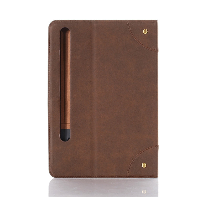 For Samsung Galaxy Tab S9 FE Retro Book Leather Tablet Case(Dark Brown) - Galaxy Tab S9 FE by PMC Jewellery | Online Shopping South Africa | PMC Jewellery | Buy Now Pay Later Mobicred