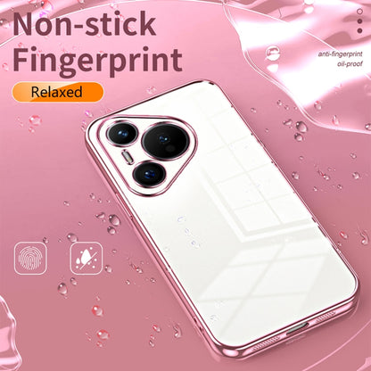 For Huawei Pura 70 Transparent Plating Fine Hole Phone Case(Pink) - Huawei Cases by PMC Jewellery | Online Shopping South Africa | PMC Jewellery | Buy Now Pay Later Mobicred