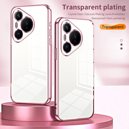 For Huawei Pura 70 Transparent Plating Fine Hole Phone Case(Transparent) - Huawei Cases by PMC Jewellery | Online Shopping South Africa | PMC Jewellery | Buy Now Pay Later Mobicred