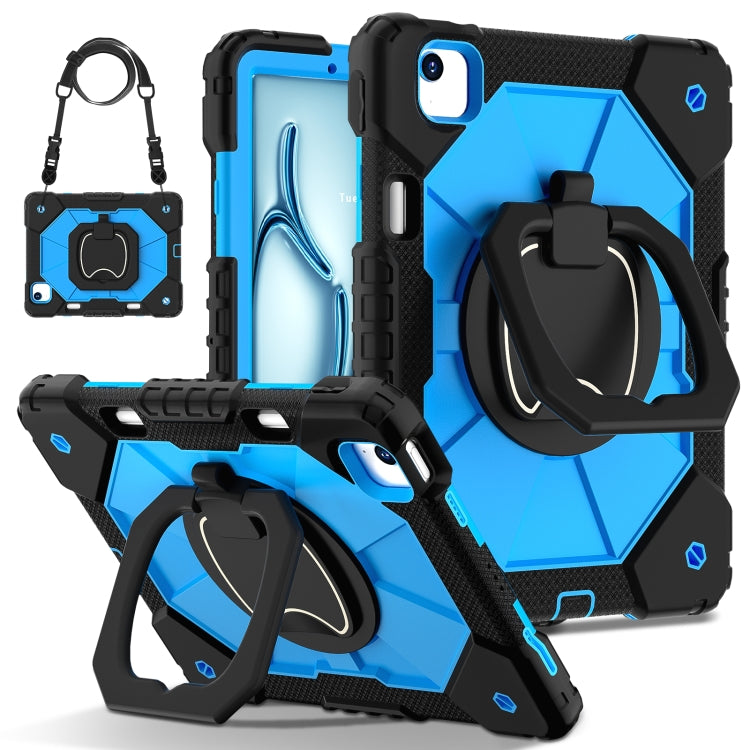 For iPad Air 11 2024 Contrast Color Robot Silicone Hybrid PC Tablet Case(Black Blue) - iPad Air 11 2024 Cases by PMC Jewellery | Online Shopping South Africa | PMC Jewellery | Buy Now Pay Later Mobicred