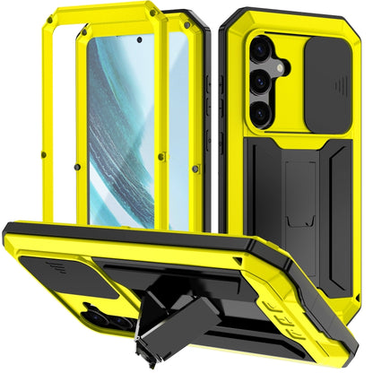 For Samsung Galaxy S24+ 5G R-JUST Sliding Camera Life Waterproof Holder Phone Case(Yellow) - Galaxy S24+ 5G Cases by R-JUST | Online Shopping South Africa | PMC Jewellery