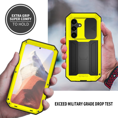 For Samsung Galaxy S24 5G R-JUST Sliding Camera Life Waterproof Holder Phone Case(Yellow) - Galaxy S24 5G Cases by R-JUST | Online Shopping South Africa | PMC Jewellery